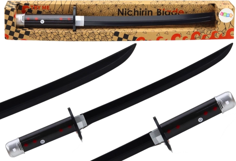 Samurajski miecz na baterie z dźwiękiem, czarny