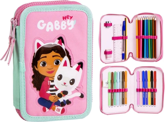 Wyposażony trzypiętrowy piórnik Gabby’s dollhouse - 1 szt.