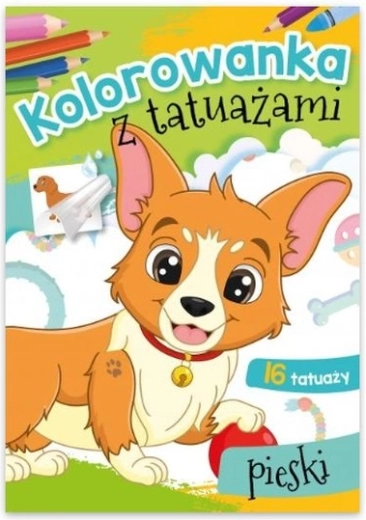 Dziecięca kolorowanka z tatuażami Pieski