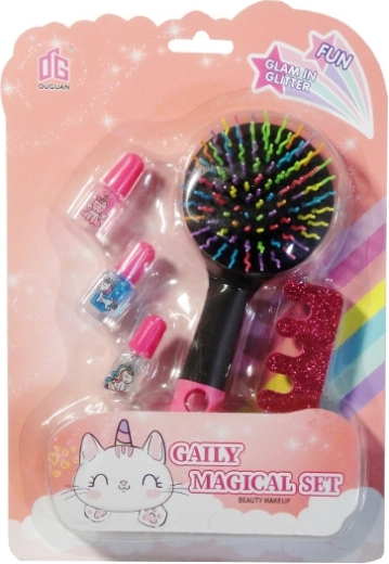 Dziewczęcy zestaw piękności z brokatowymi lakierami do paznokci