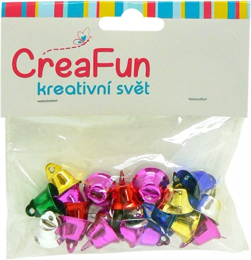 Kolorowe metalowe dzwoneczki 14,5 mm – zestaw 20 szt.