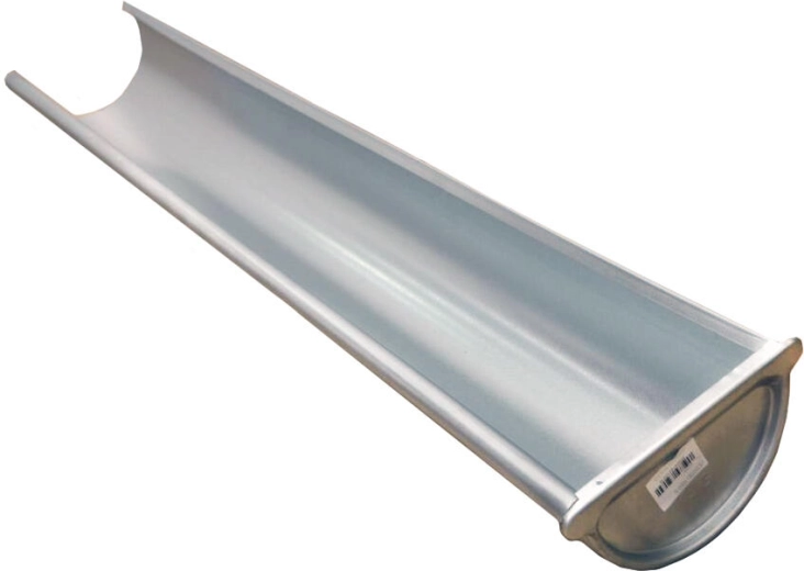 Prawy końcowy rynien 330 mm, 1 m, stal ocynkowana