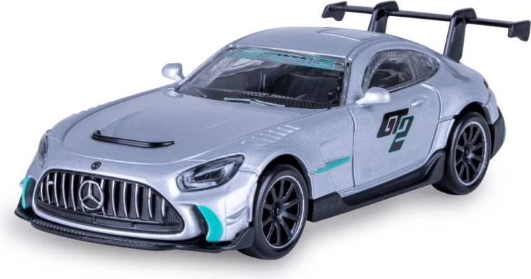 Metalowy model Mercedes-AMG GT2 w skali 1:43, srebrny