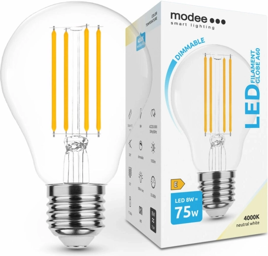 Modee Smart Lighting LED żarówka filamentowa E27 8 W neutralna biel
