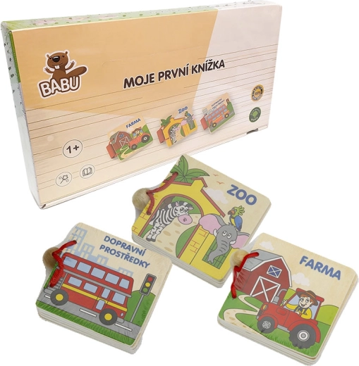 Babu drewniana książeczka dla najmłodszych (3 motywy)
