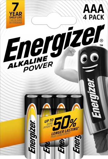Energizer Alkaline Power AAA baterie mikropaluszki, 4 szt.