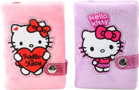 Hello Kitty pluszowy mini notes z zapięciem na nap