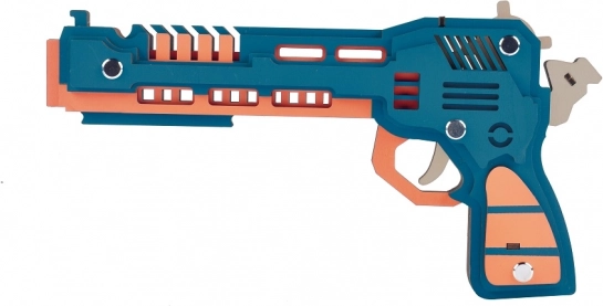 Drewniane 3D puzzle - wilk z wyrzutnią gumek