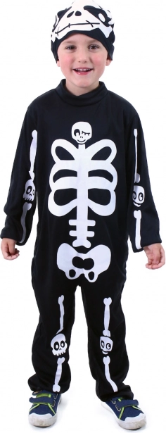 Dziecięcy kostium kościotrupa z czapką M