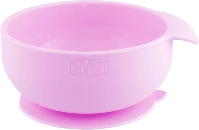 Chicco silikonowa miseczka z przyssawką różowa 6m+