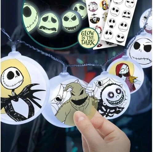 Świąteczny łańcuch świetlny z motywem Nightmare Before Christmas