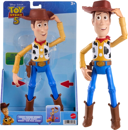 Figurka Woody z Disney Toy Story 5 z funkcją zdejmowania kapelusza, 31 cm