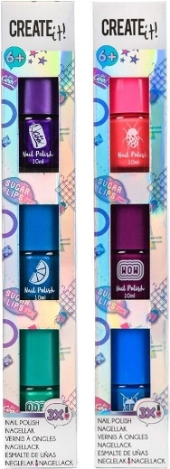 Create It! lakier do paznokci – zestaw 3 odcieni z efektem holograficznym