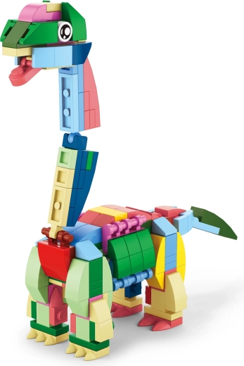 Klocki dinozaury 12 w 1 – kreatywny zestaw kompatybilny z innymi klockami