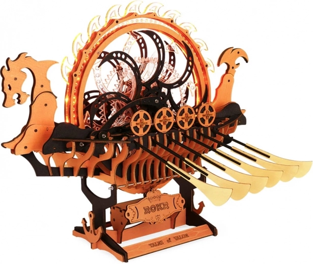 Drewniana układanka wikingowa łódź smok