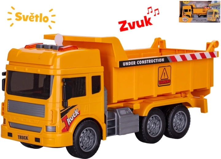 Wywrotka budowlana na napęd cierny ze światłem i dźwiękiem 27 cm