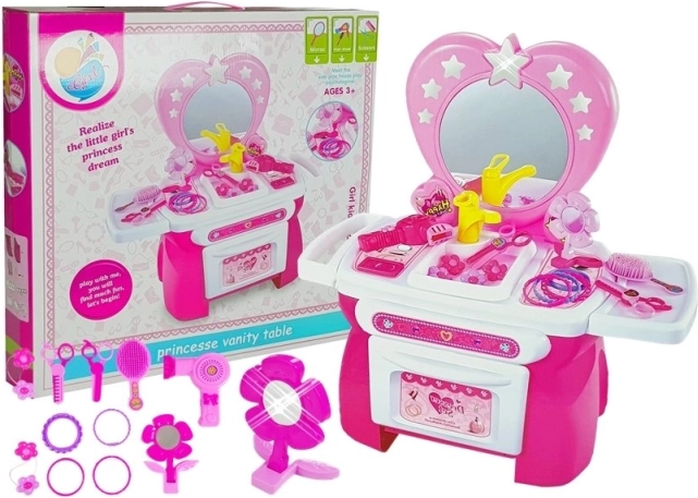 Dziecięca toaletka z akcesoriami do upiększania
