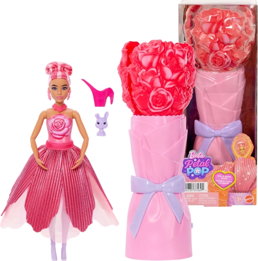 Lalka Barbie Petal Pop kwiatowa niespodzianka, czerwone róże z akcesoriami