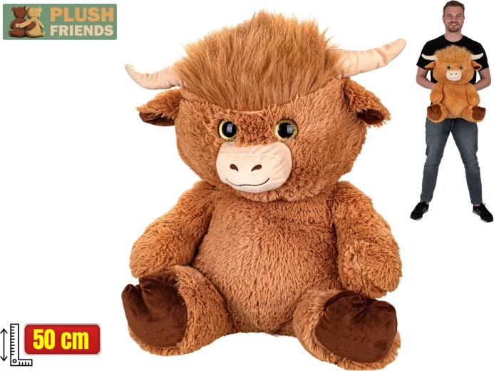Plush Friends szkocka krowa Highland (Highland cattle) pluszowa zabawka 50 cm, siedząca
