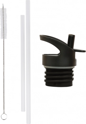 A Little Lovely Company zestaw zakrętki, szczoteczki i słomki do butelki ze stali nierdzewnej 350 ml – Kosmos