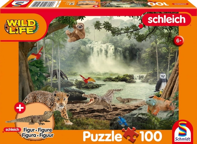 Puzzle SCHLEICH w dżungli deszczowej 100 elementów z figurką