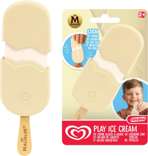 Casdon Magnum classic white – zabawkowy lód na patyku w polewie z białej czekolady