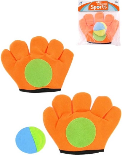 Catch ball – rękawice do łapania z piłeczką, pomarańczowe