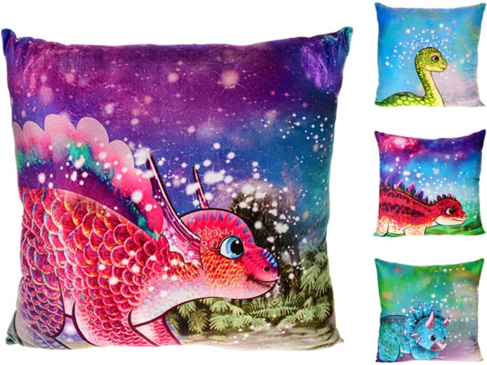 Pluszowa poduszka baby dinozaur 45 × 45 cm - 1 sztuka
