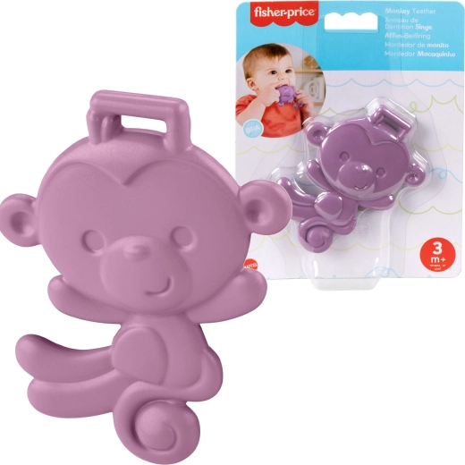 Fioletowy gryzak dla niemowląt małpka FISHER-PRICE