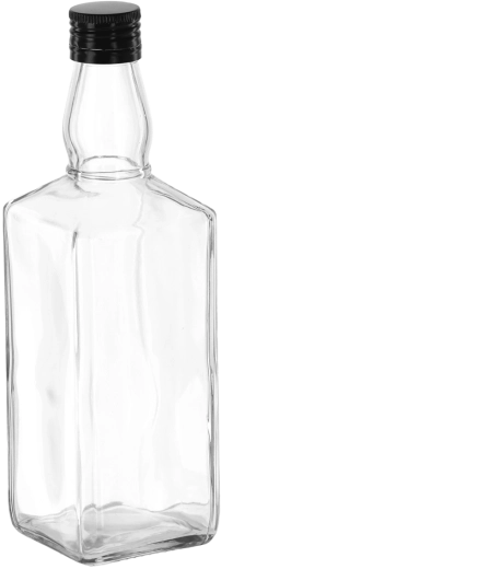 Szklana butelka na whisky 500 ml z metalową zakrętką 28 mm