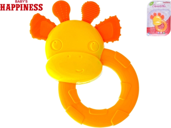 Grzechotka i gryzak żyrafa 12 cm