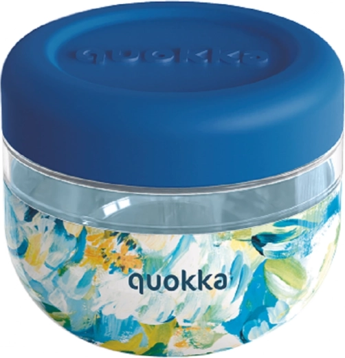 Pojemnik na żywność Quokka Bubble Blue Peonies niebieski 500 ml