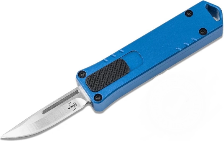 Böker Plus Micro USB OTF niebieski nóż automatyczny 4 cm