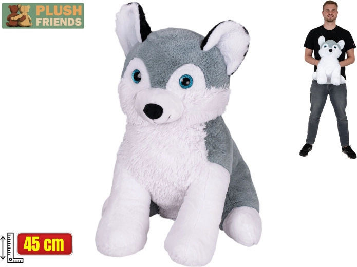Plush Friends pluszowy husky 45 cm, siedzący