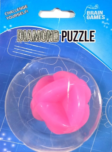 Brain Games diament/łamigłówka 5 cm 4 rodzaje 4 kolory na karcie