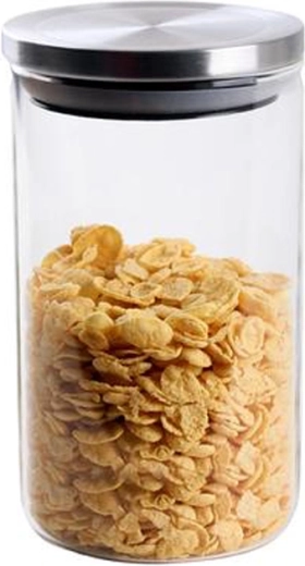 Szklany słoik z pokrywką ze stali nierdzewnej TORO 950 ml z szkła borokrzemowego