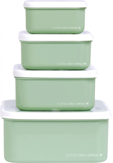 Zestaw czterech pojemników śniadaniowych A Little Lovely Company – Zielony