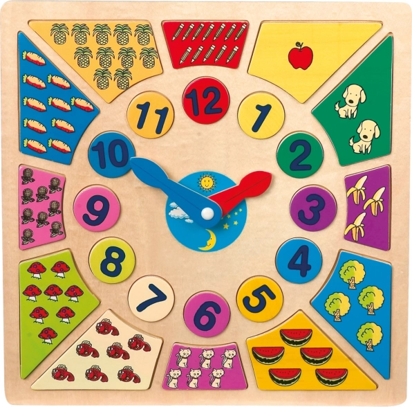 Wkładana układanka drewniana – naucz się zegara small foot