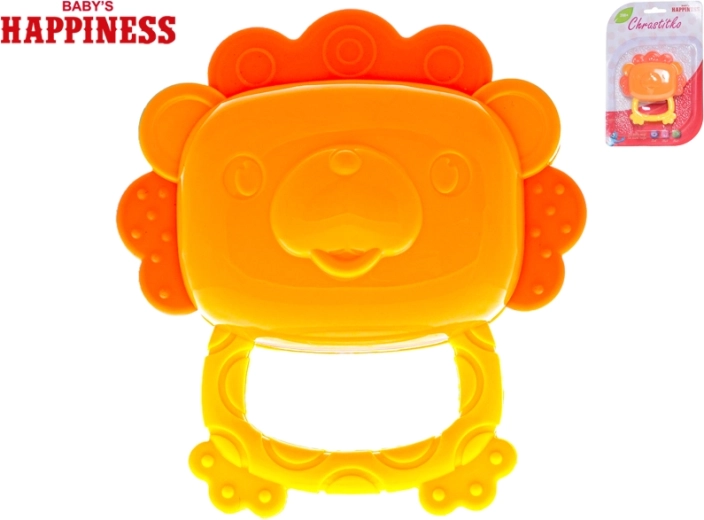 Grzechotka i gryzak lew dla niemowląt 9 cm