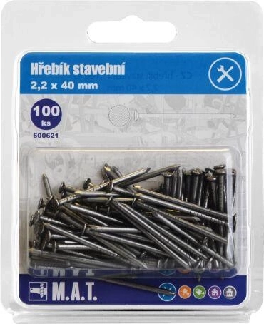 Gwoździe budowlane 40 × 2,2 mm, opakowanie 100 szt.