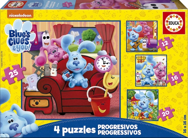 Puzzle BLUE'S CLUES 4w1 dla dzieci (12, 16, 20 i 25 elementów)