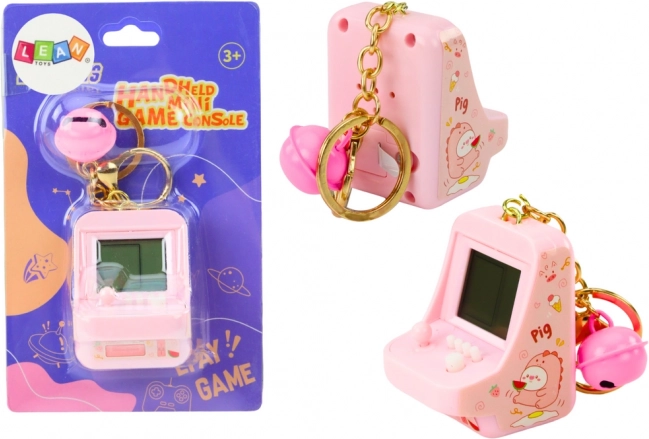 Elektroniczna gra Tetris brelok kieszonkowy różowy