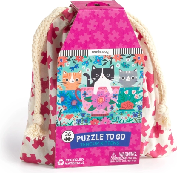 Puzzle podróżne: Kocięta w kubku - Mudpuppy
