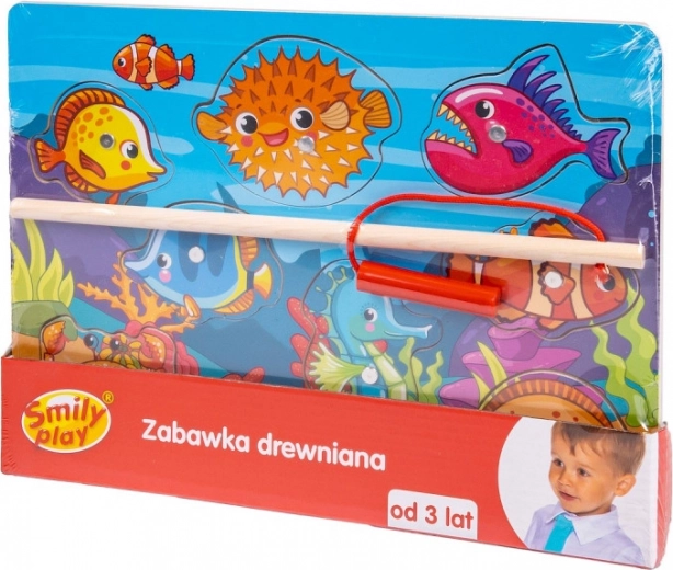 Drewniane magnetyczne puzzle Wędkowanie dla dzieci