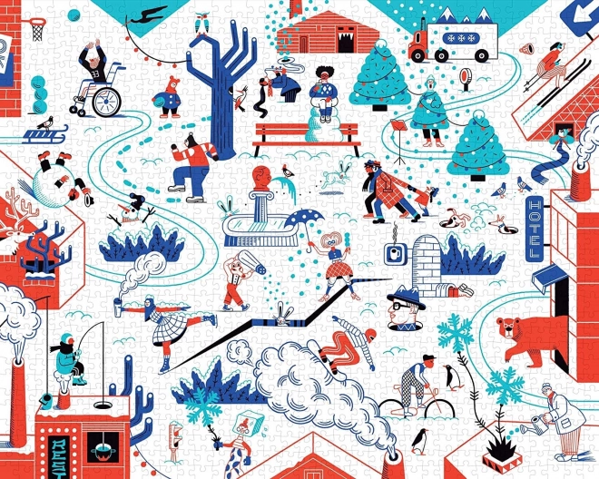 Zimowe puzzle 1000 elementów