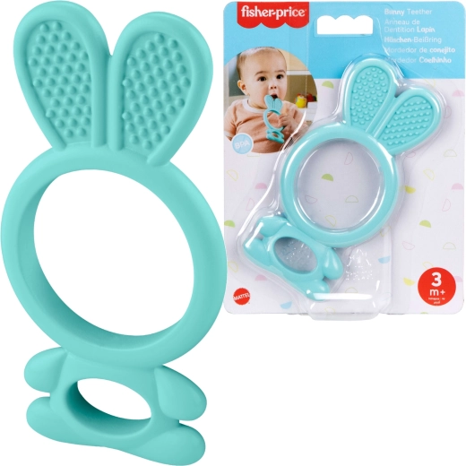 Fisher-Price miękkie gryzak dla niemowląt – niebieski króliczek