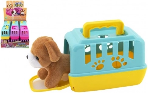 Pluszowy piesek w przenośnym pudełku