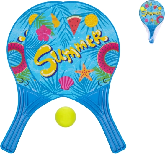 Plażowe paletki z piłeczką 37,5 cm – niebieskie