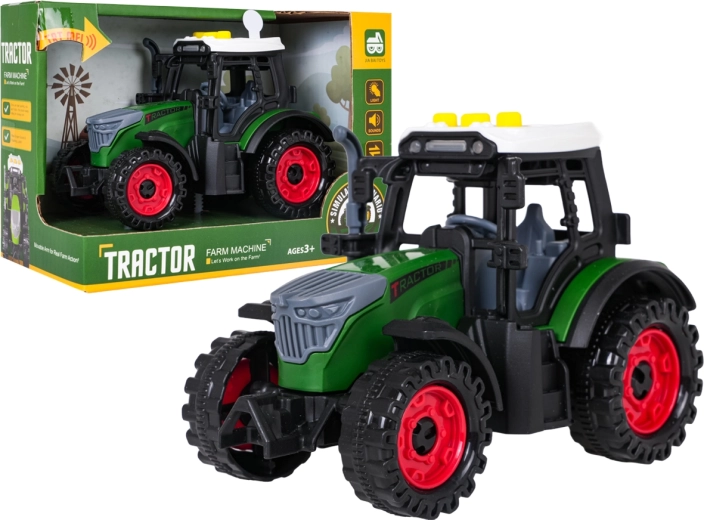 Interaktywny traktor ze światłami i dźwiękami, ciemnozielony - 1 sztuka