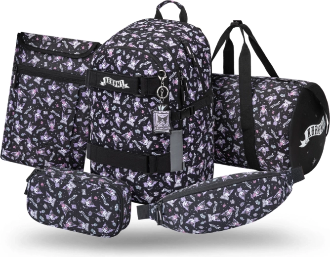 Zestaw 5 Baagl Skate Kuromi black – plecak, piórnik, torba sportowa, nerka i pokrowiec na laptop